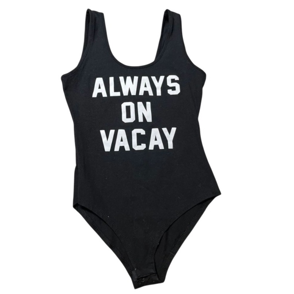 Gaze Black Bodysuit XS Always On Vacay Sleeveless Tank Top Casual